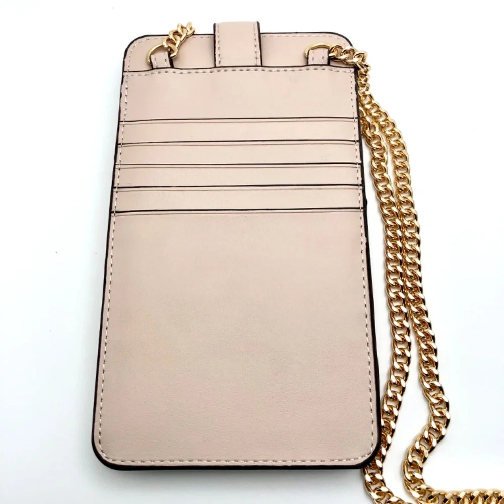 Michael Kors Blush Crossbody Phone Case Gold Chain Dust Bag New